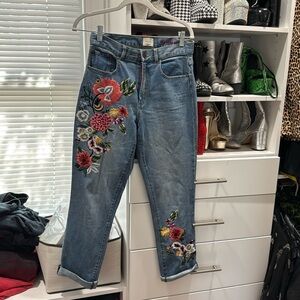 Alice and Olivia embroidered denim
